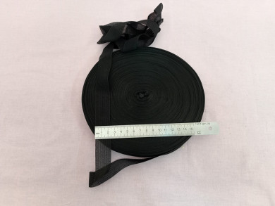 Лента окантовочная вязанная цвет черный 25 мм