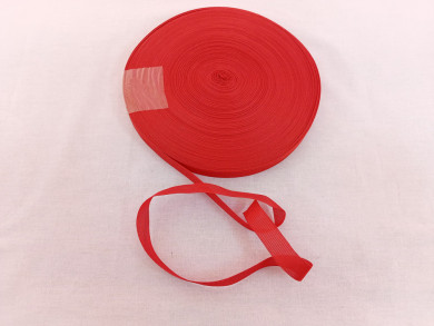 Лента окантовочная вязанная красная 18 мм