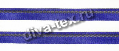 Лента брючная с латексом - 3 нитки, синяя с белым